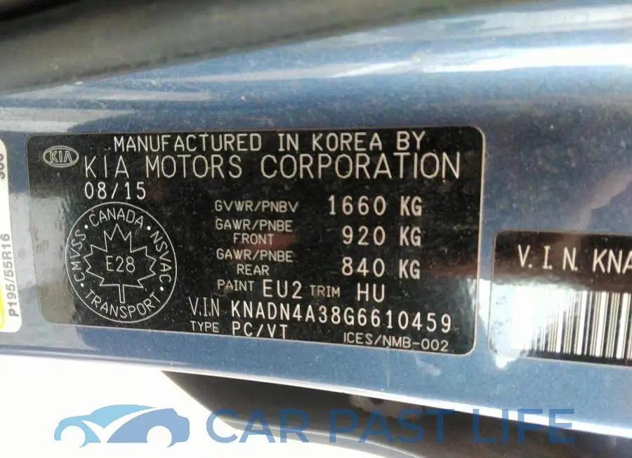 KNADN4A38G6610459# 9