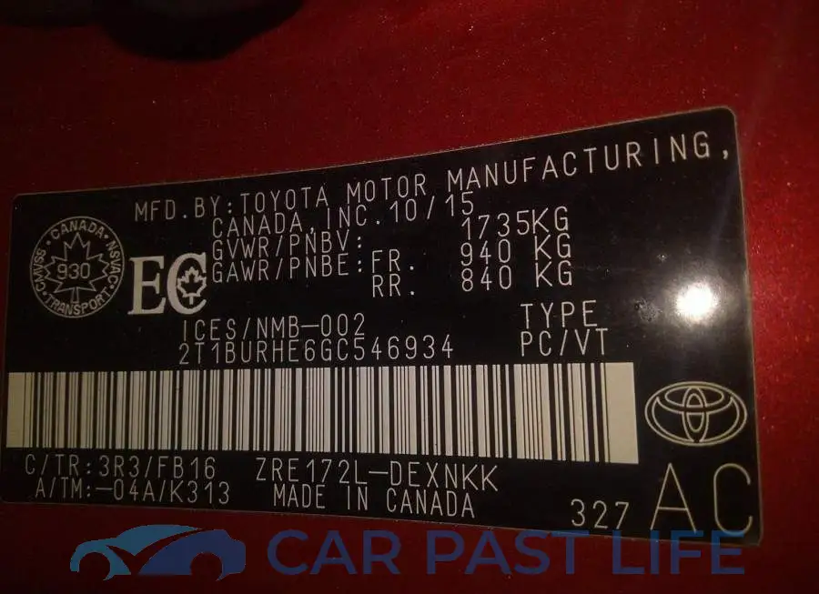 2T1BURHE6GC546934# 9