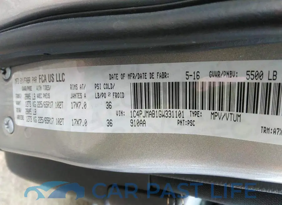 1C4PJMAB1GW331101# 9