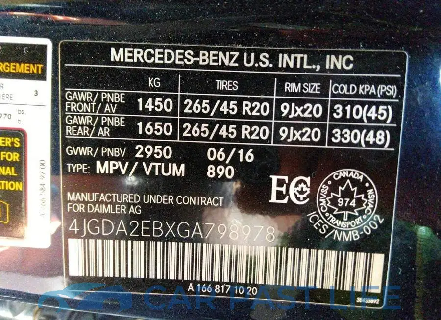 4JGDA2EBXGA798978# 9
