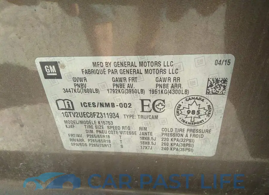 1GTV2UEC8FZ311934# 9