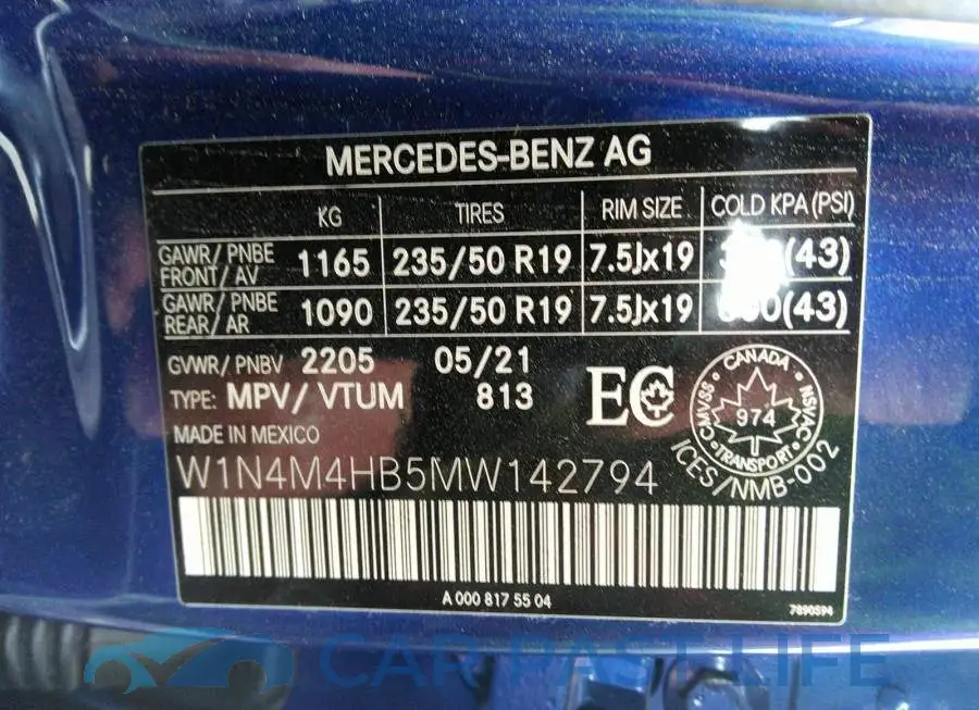 W1N4M4HB5MW142794# 9