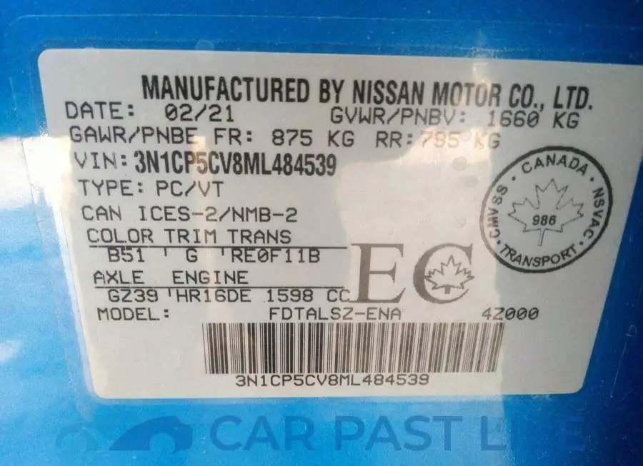 3N1CP5CV8ML484539# 9