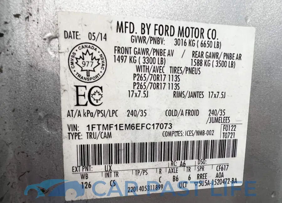 1FTMF1EM6EFC17073# 7