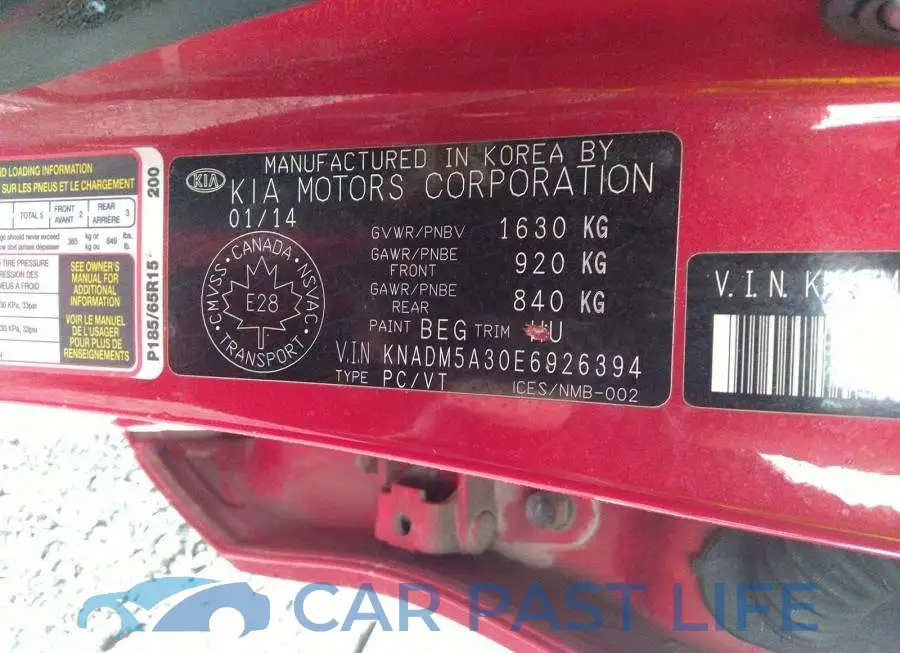 KNADM5A30E6926394# 9