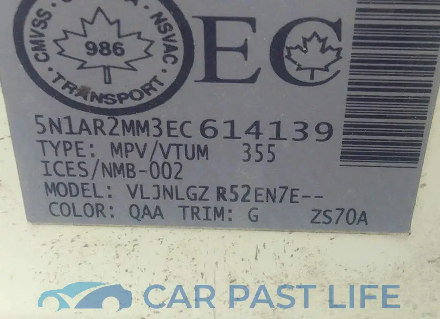5N1AR2MM3EC614139# 9