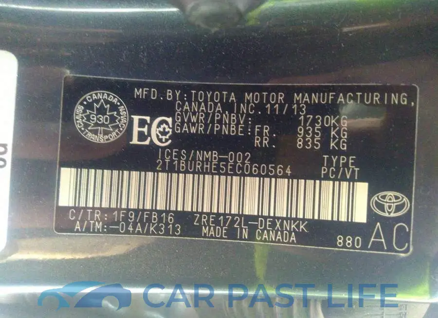 2T1BURHE5EC060564# 9