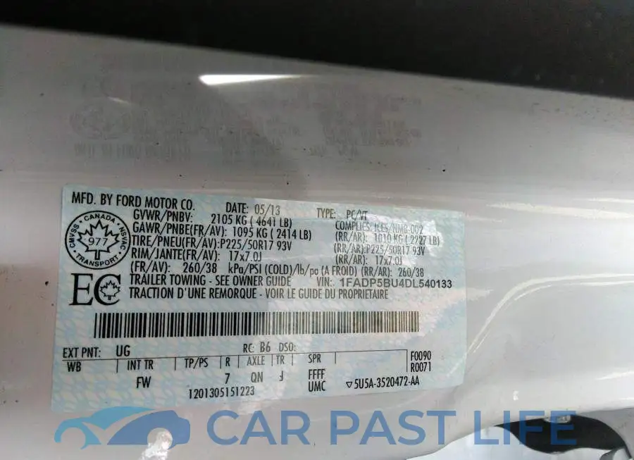 1FADP5BU4DL540133# 9