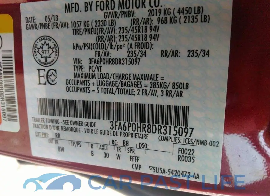 3FA6P0HR8DR315097# 9