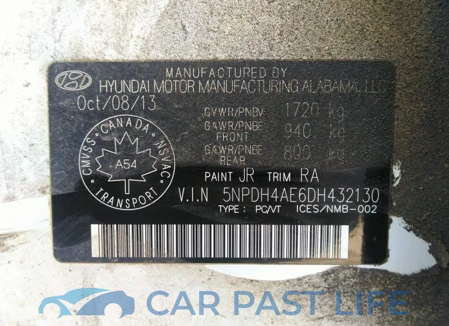5NPDH4AE6DH432130# 9