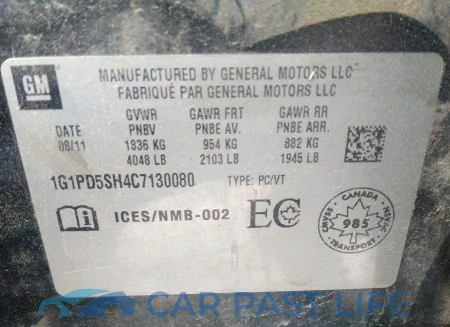 1G1PD5SH4C7130080# 9