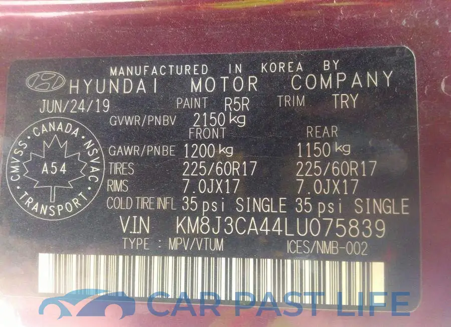 KM8J3CA44LU075839# 9