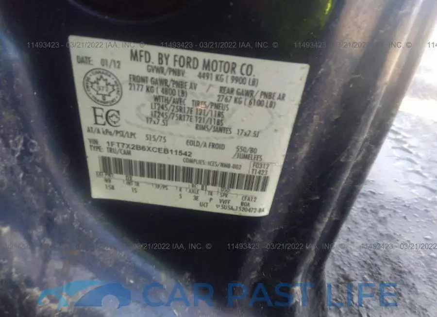 1FT7X2B6XCEB11542# 9
