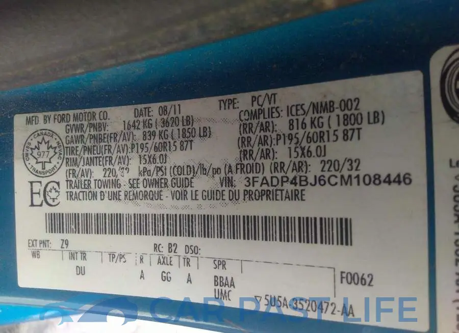 3FADP4BJ6CM108446# 9