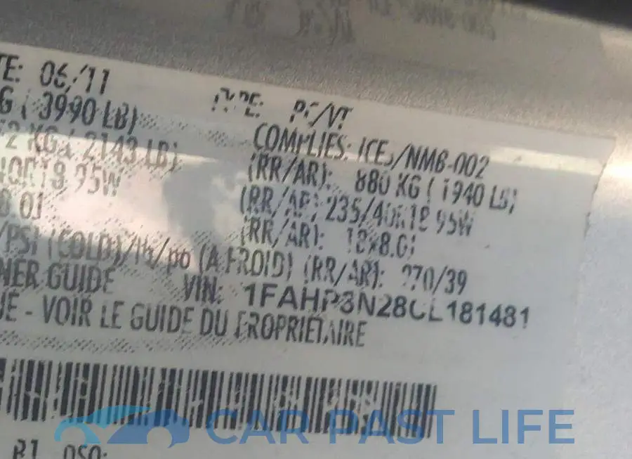 1FAHP3N28CL181481# 9