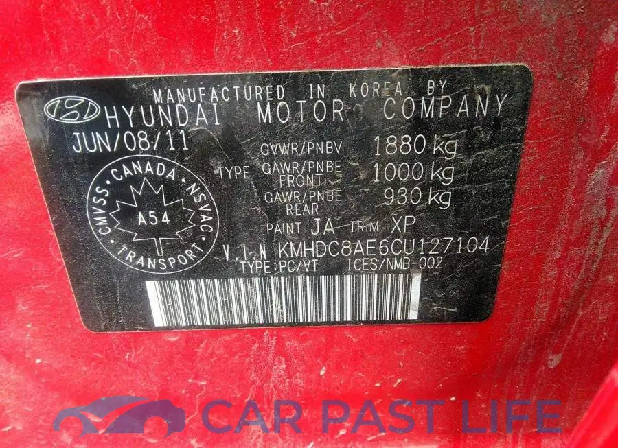 KMHDC8AE6CU127104# 9