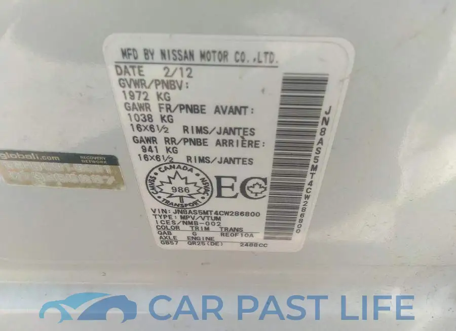 JN8AS5MT4CW286800# 9