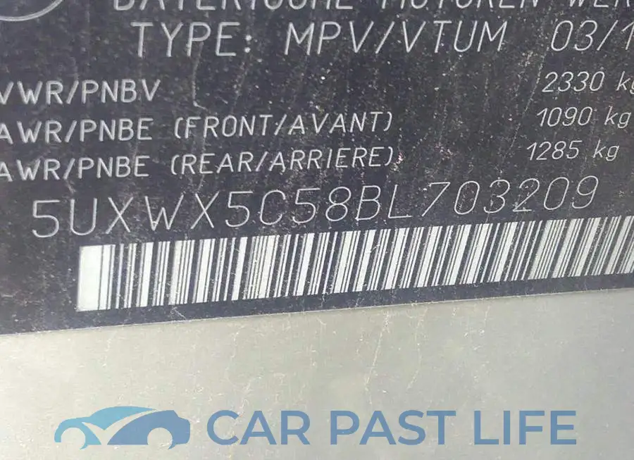 5UXWX5C58BL703209# 9