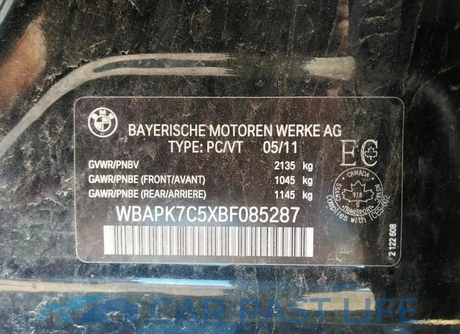 WBAPK7C5XBF085287# 9