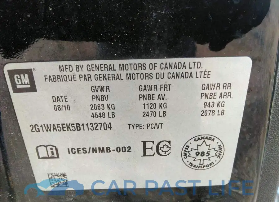 2G1WA5EK5B1132704# 9