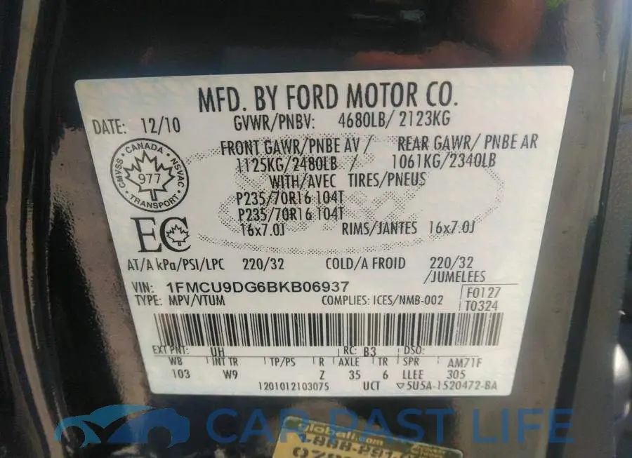 1FMCU9DG6BKB06937# 9