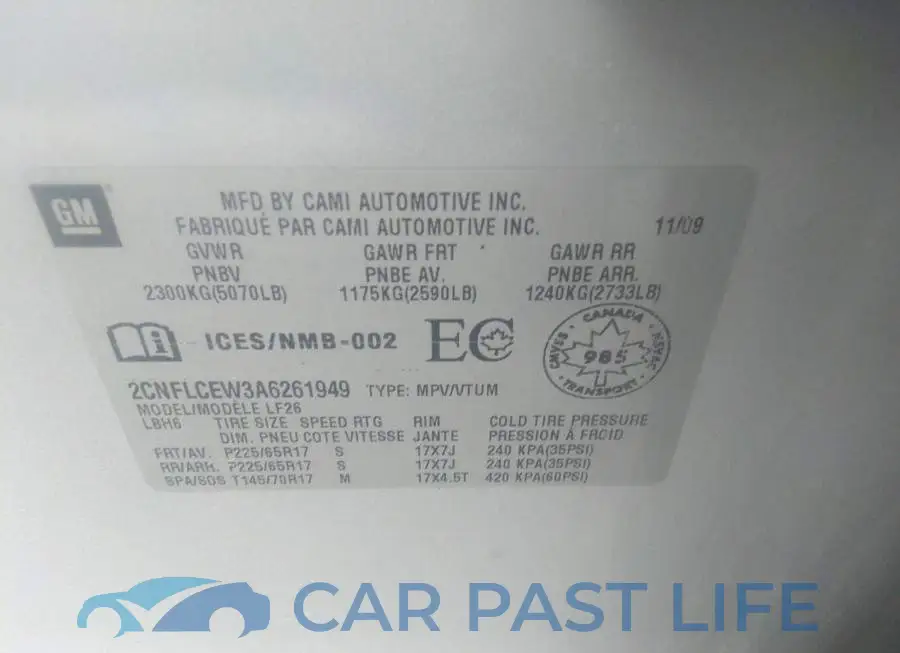 2CNFLCEW3A6261949# 9
