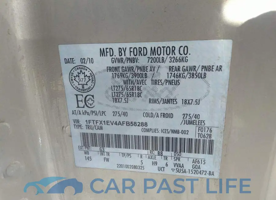 1FTFX1EV4AFB58288# 9