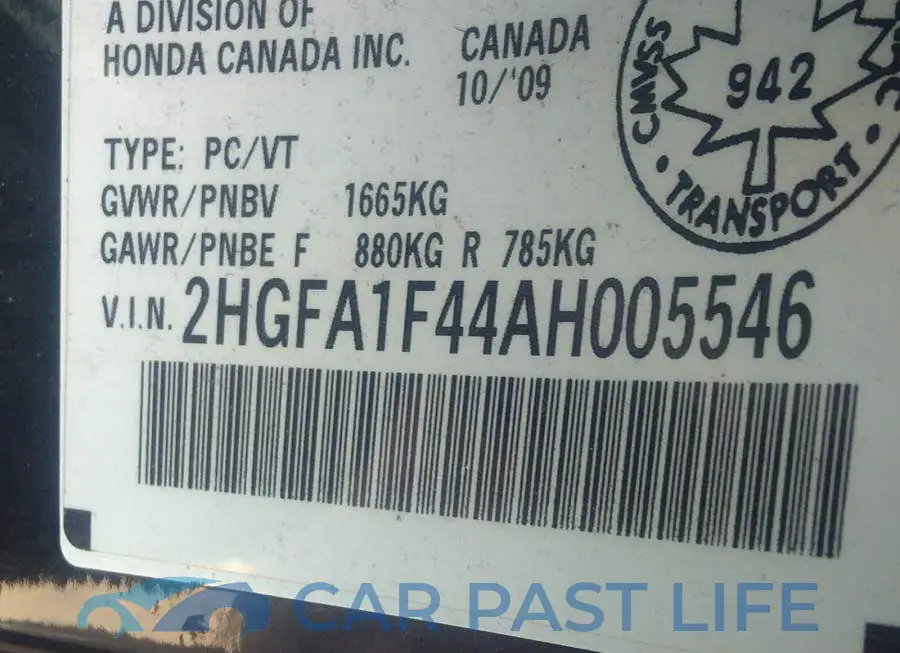 2HGFA1F44AH005546# 9