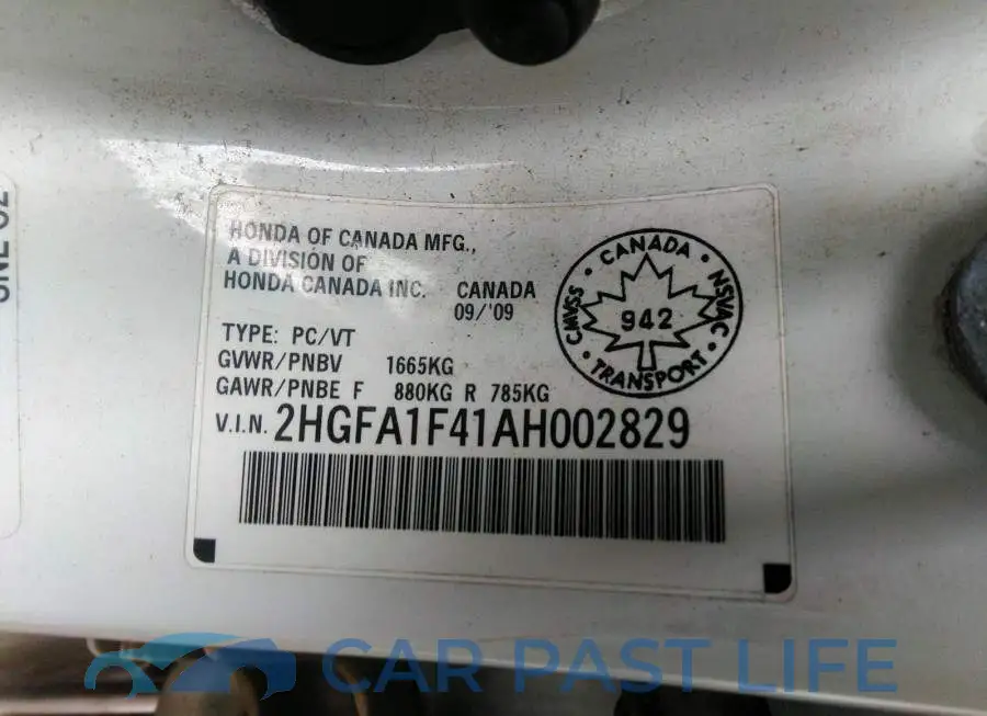 2HGFA1F41AH002829# 9