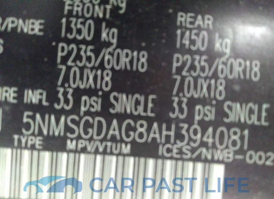 5NMSGDAG8AH394081# 9