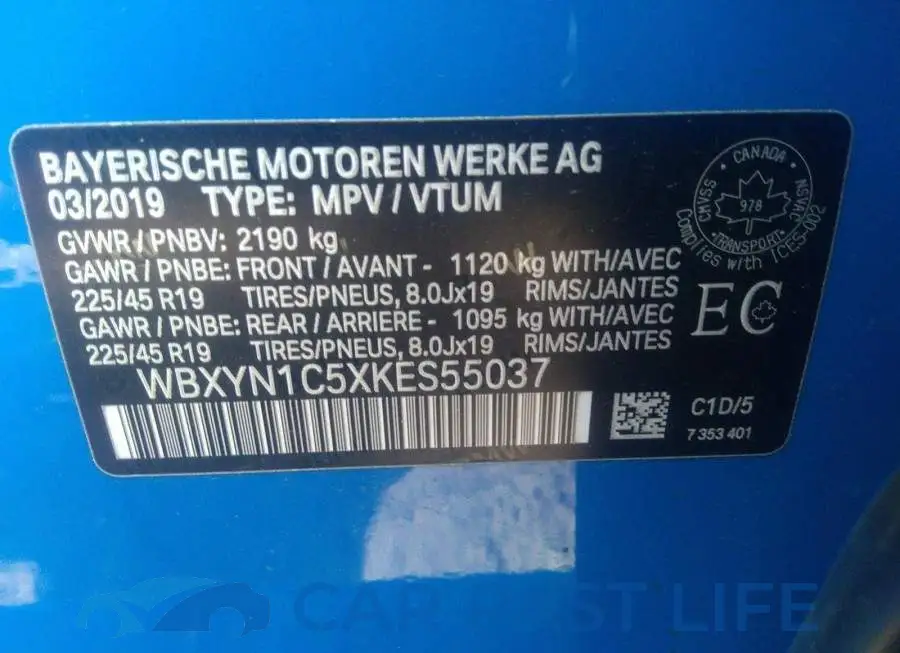 WBXYN1C5XKES55037# 9