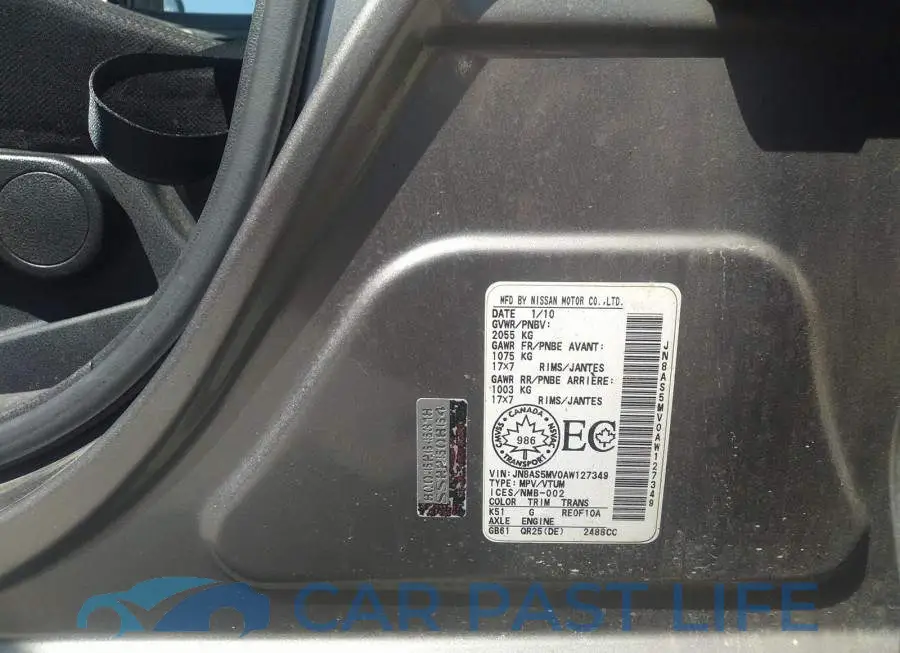JN8AS5MV0AW127349# 9