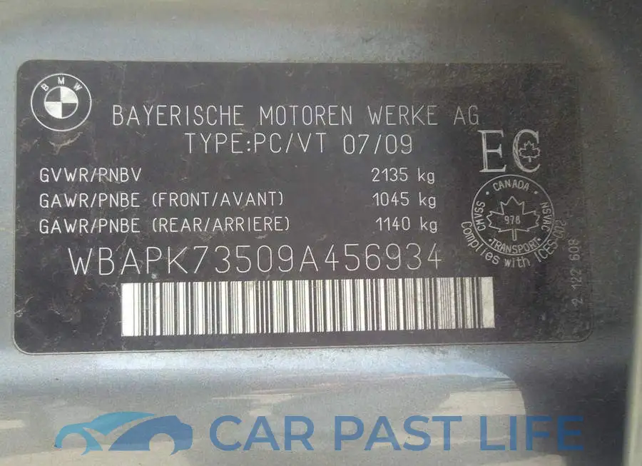 WBAPK73509A456934# 9