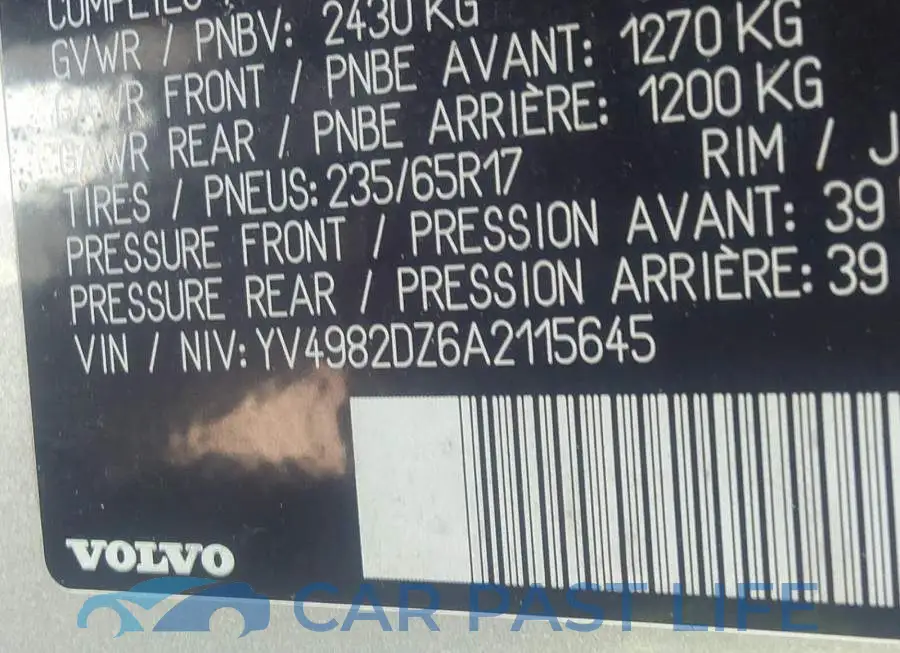 YV4982DZ6A2115645# 9