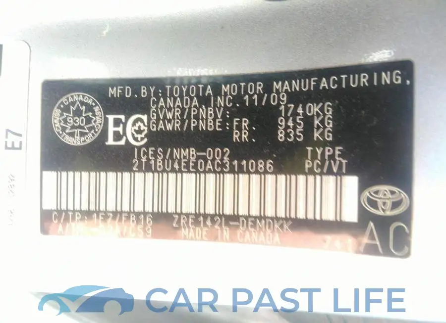 2T1BU4EE0AC311086# 9