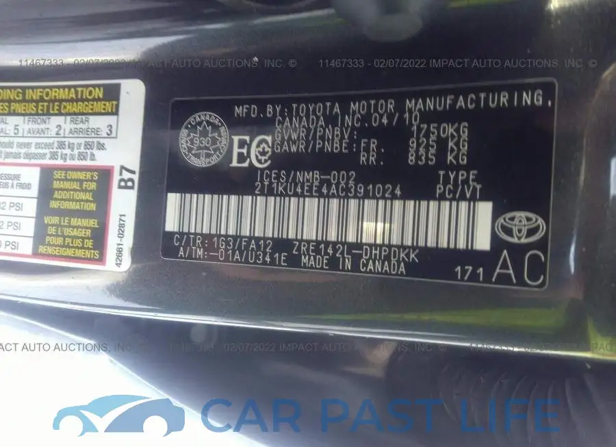 2T1KU4EE4AC391024# 9