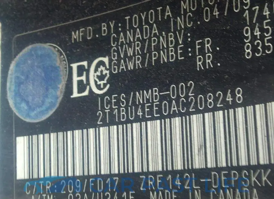 2T1BU4EE0AC208248# 9