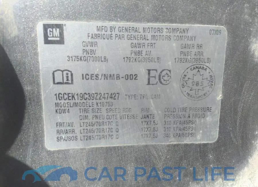 1GCEK19C39Z247427# 9