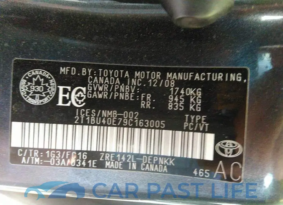 2T1BU40E79C163005# 9