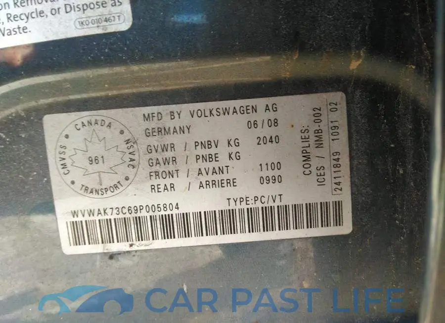 WVWAK73C69P005804# 9