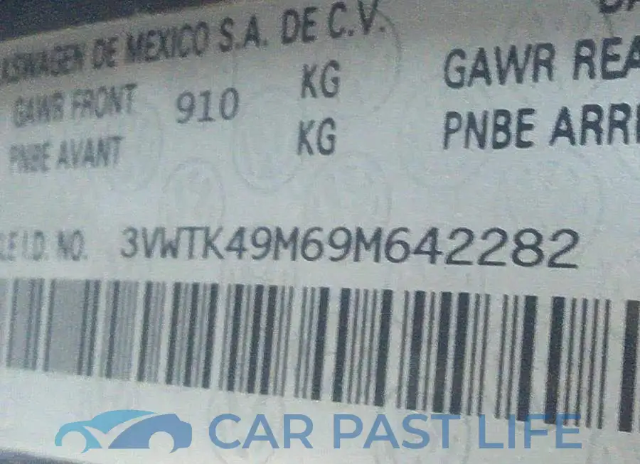 3VWTK49M69M642282# 9