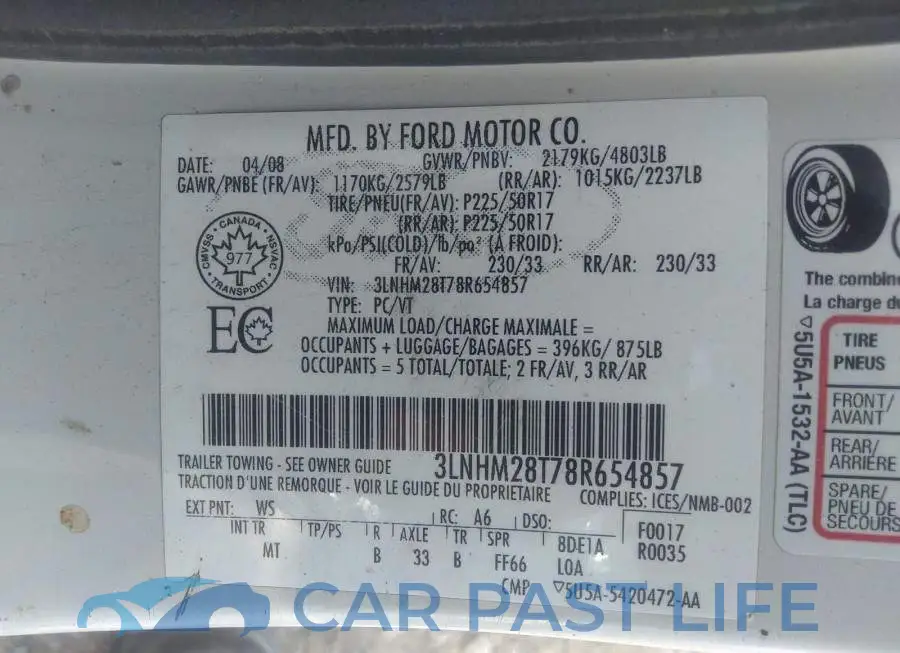 3LNHM28T78R654857# 9