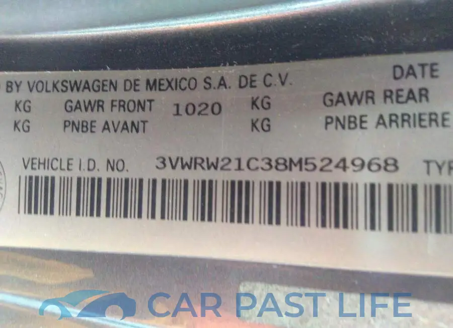 3VWRW21C38M524968# 9
