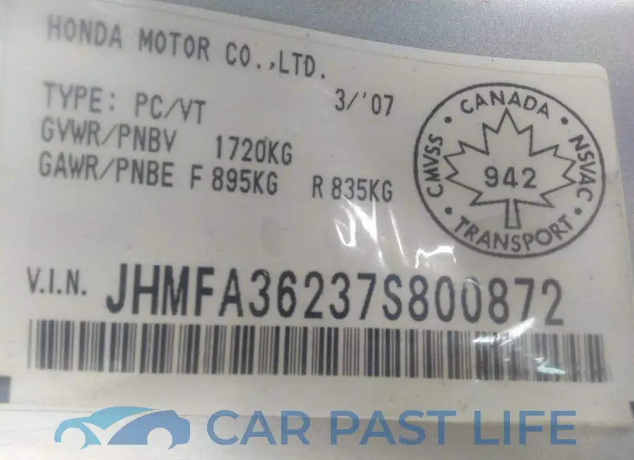 JHMFA36237S800872# 9