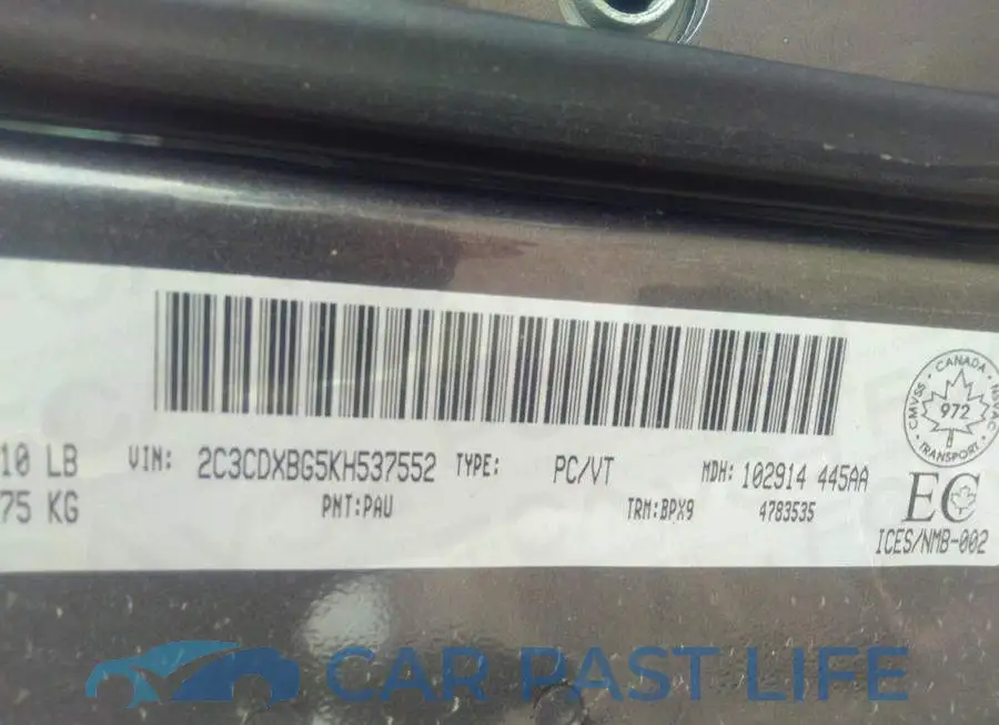 2C3CDXBG5KH537552# 9
