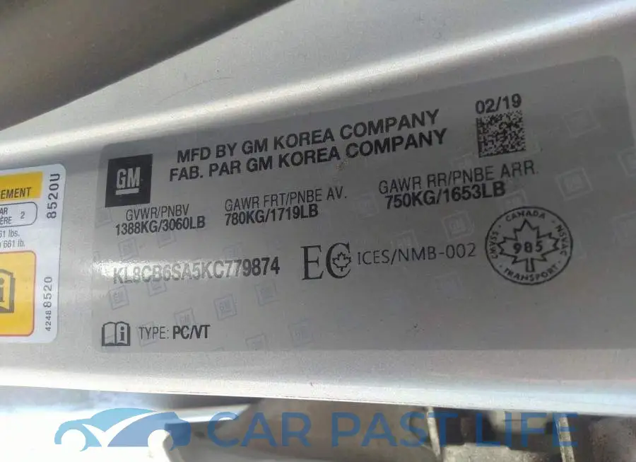 KL8CB6SA5KC779874# 9