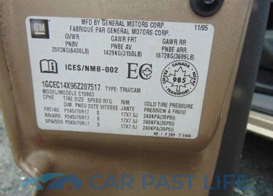 1GCEC14X96Z207517# 12