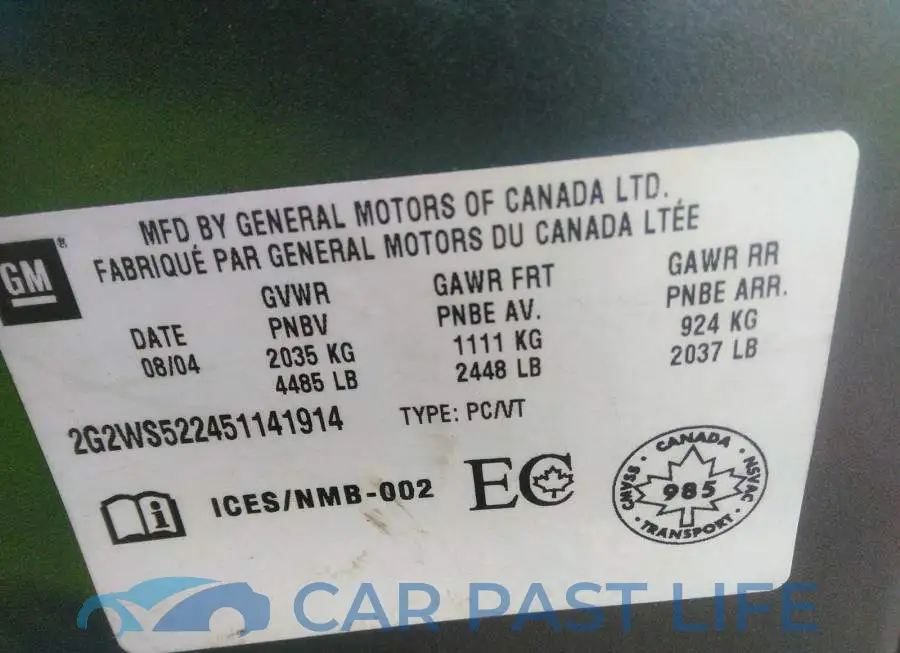 2G2WS522451141914# 9