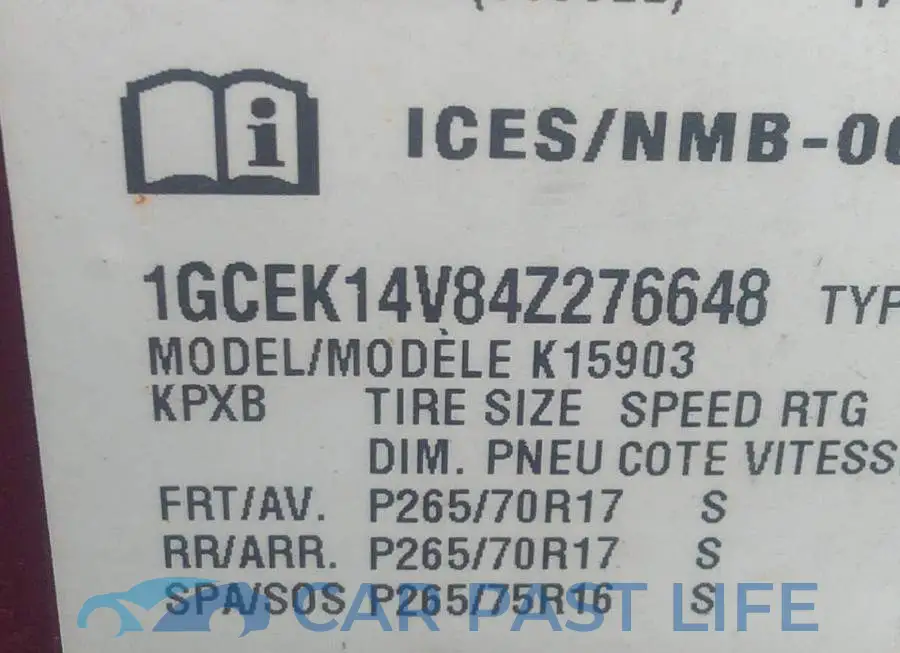 1GCEK14V84Z276648# 9