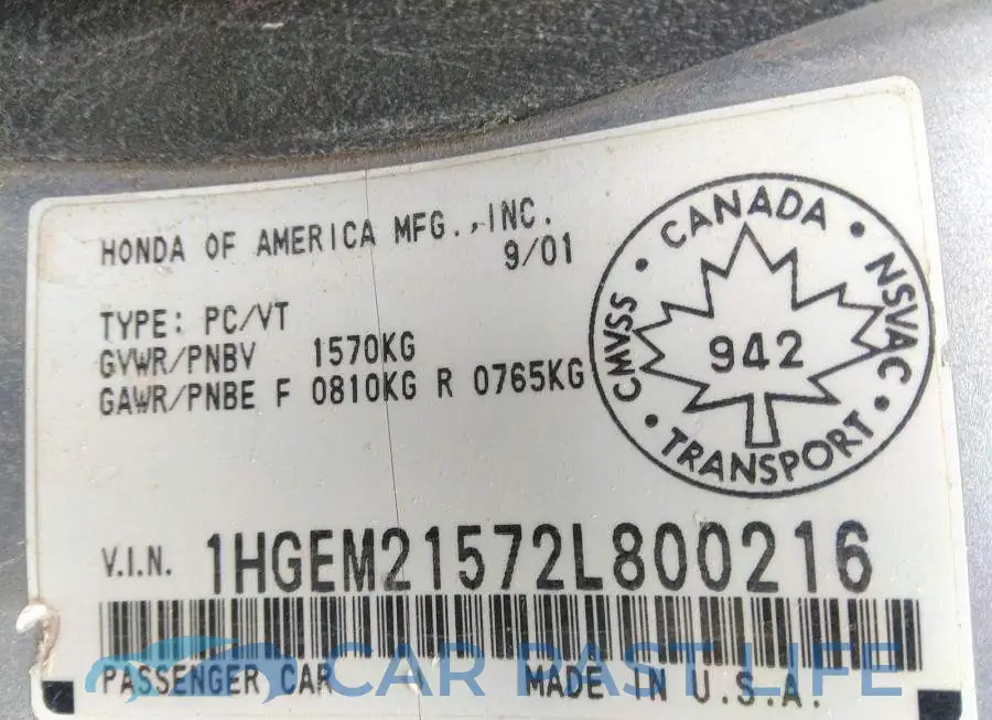1HGEM21572L800216# 9